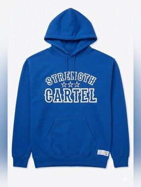 Strength Cartel Lifters Big Boy OG Stars Pullover Blue Hoodie, Medium, NWT
